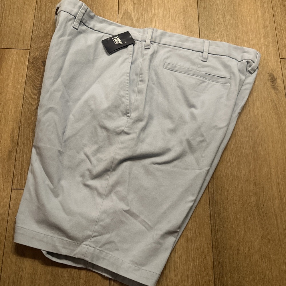 Lands'‎ End Men's 38 Traditional Fit 9" Blue Haze Chino Shorts Cotton NEW